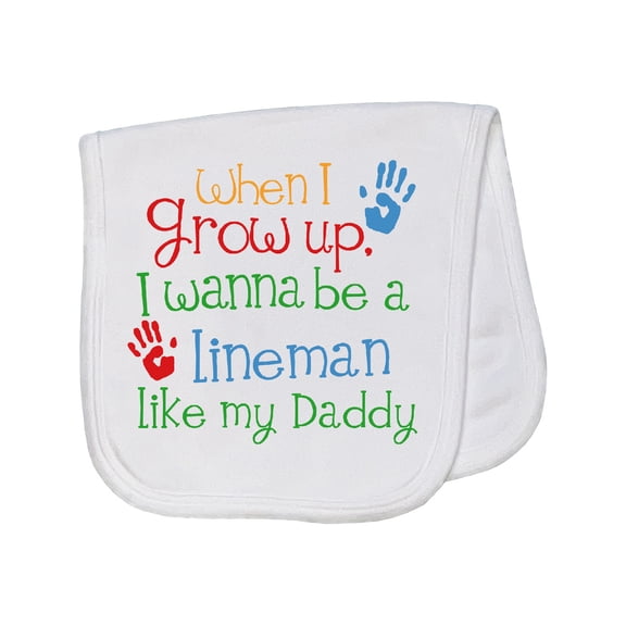 Inktastic Lineman Like Daddy Baby Burp Cloth