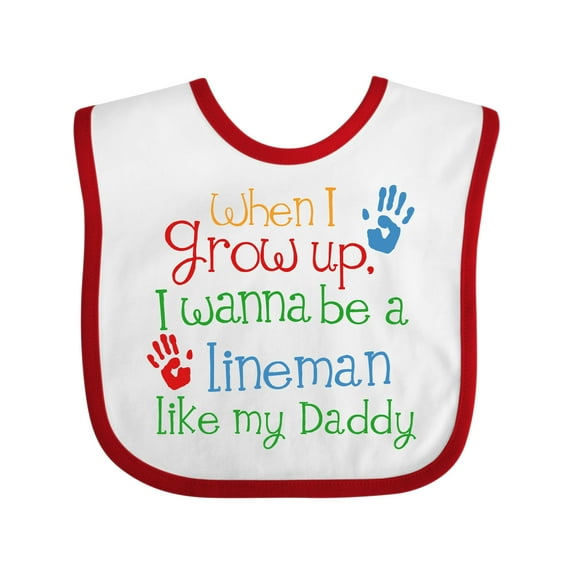 Inktastic Lineman Like Daddy Boys or Girls Baby Bib