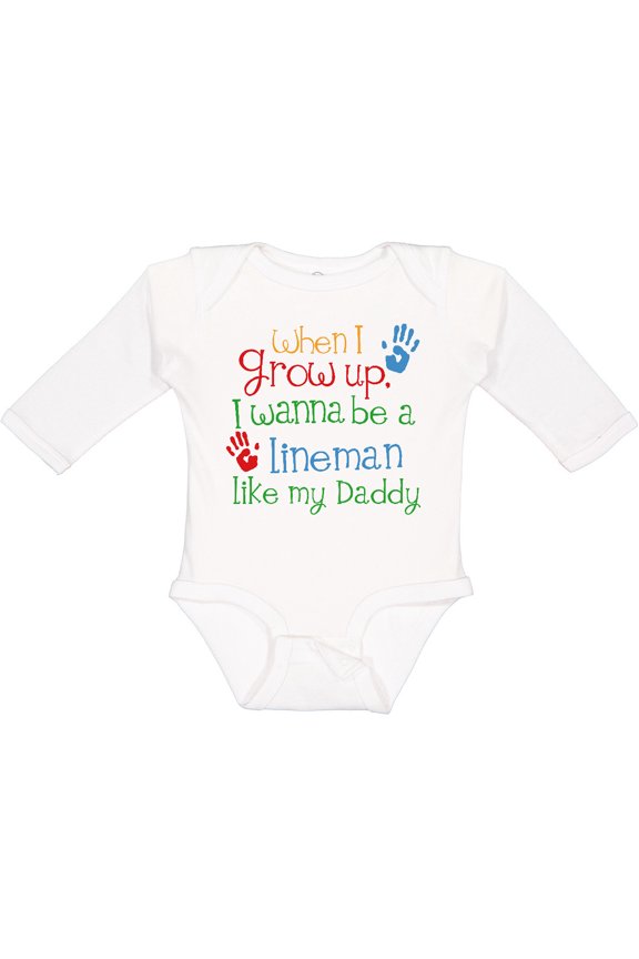 Lineman Like Daddy Boys or Girls Long Sleeve Baby Bodysuit