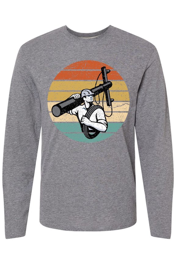Lineman Retro Line Worker Long Sleeve T-Shirt