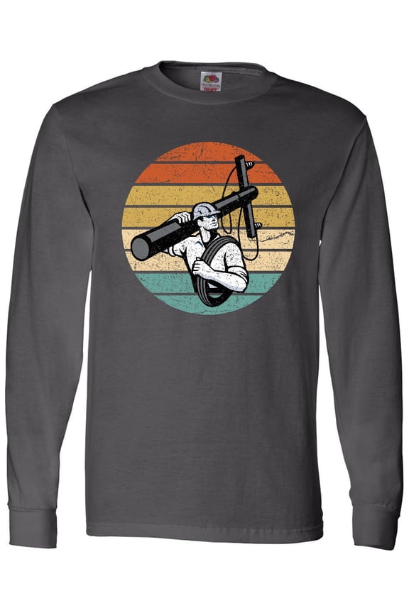 Lineman Retro Line Worker Long Sleeve T-Shirt