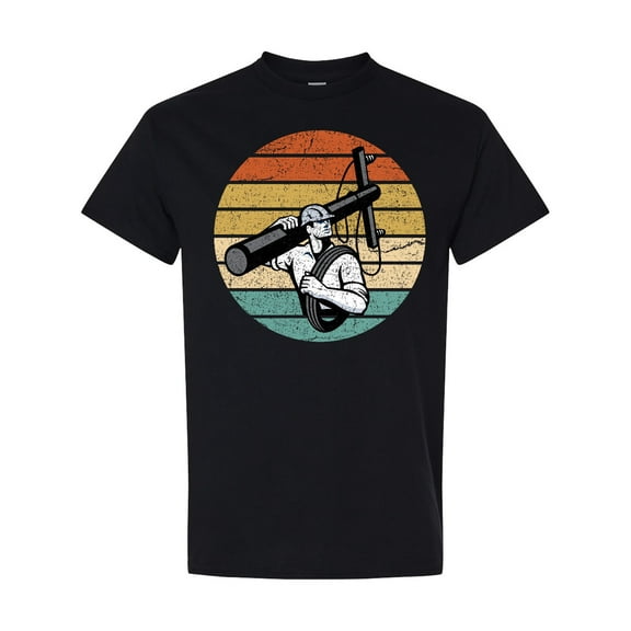 Inktastic Lineman Retro Line Worker T-Shirt
