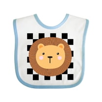 Inktastic Lion Zoo Animal Checkered Boys or Girls Baby Bib