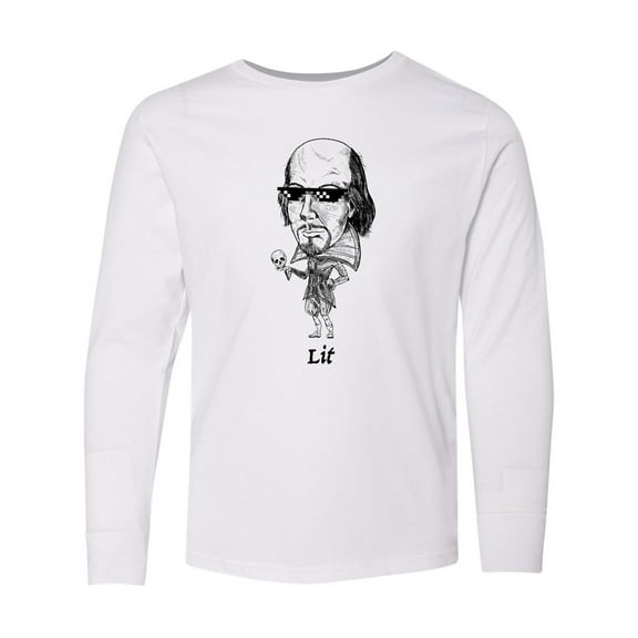 Inktastic Lit Shakespeare bobble Long Sleeve Youth T-Shirt