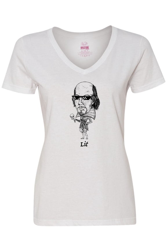Lit Shakespeare bobble Women's V-Neck T-Shirt