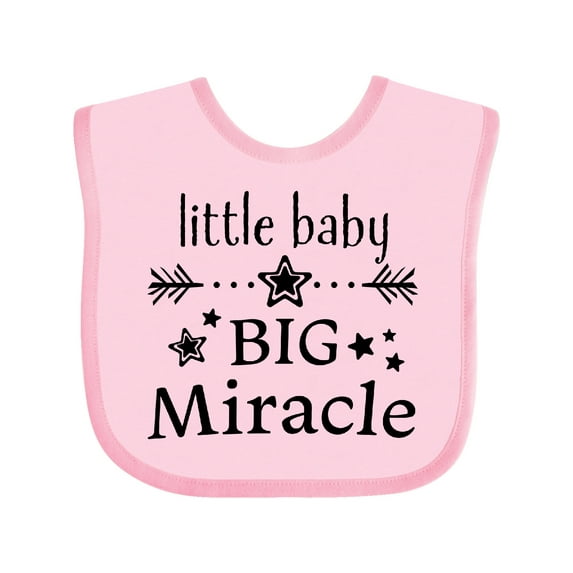 Inktastic Little Baby, Big Miracle Boys or Girls Baby Bib