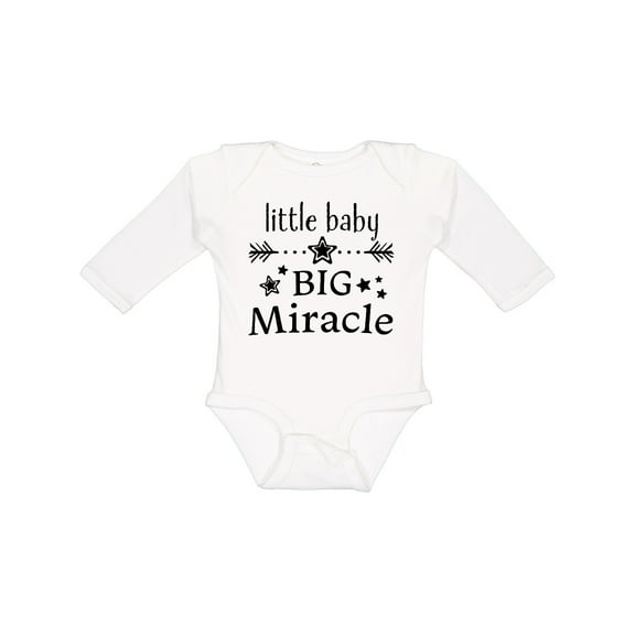 Inktastic Little Baby, Big Miracle Boys or Girls Long Sleeve Baby Bodysuit