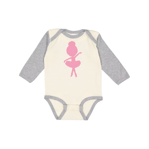 Inktastic Little Ballerina Girls Long Sleeve Baby Bodysuit