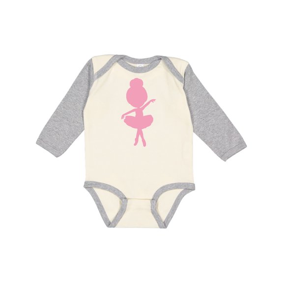 Inktastic Little Ballerina Girls Long Sleeve Baby Bodysuit