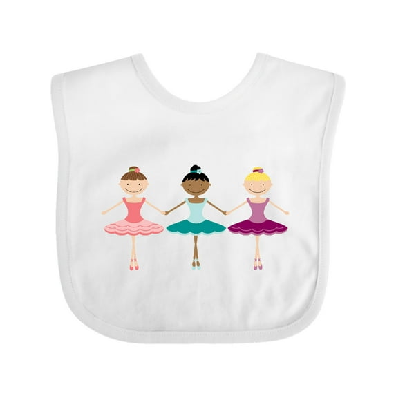 Inktastic Little Ballerina Trio Girls Baby Bib