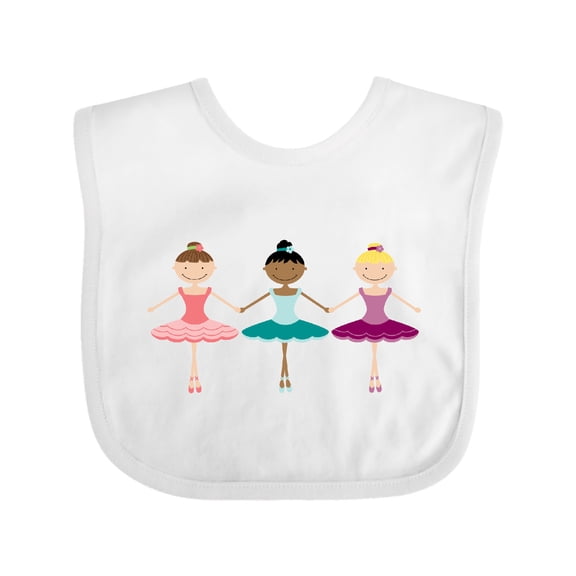 Inktastic Little Ballerina Trio Girls Baby Bib