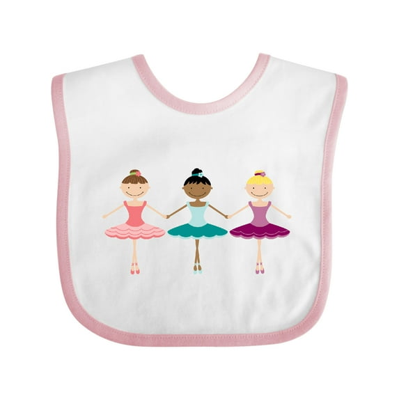 Inktastic Little Ballerina Trio Girls Baby Bib