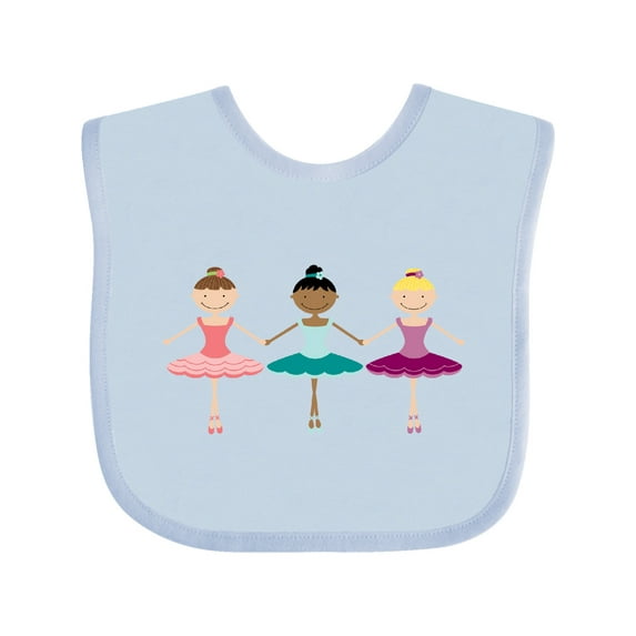 Inktastic Little Ballerina Trio Girls Baby Bib