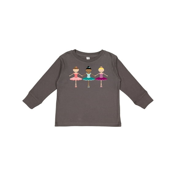 Inktastic Little Ballerina Trio Girls Long Sleeve Toddler T-Shirt