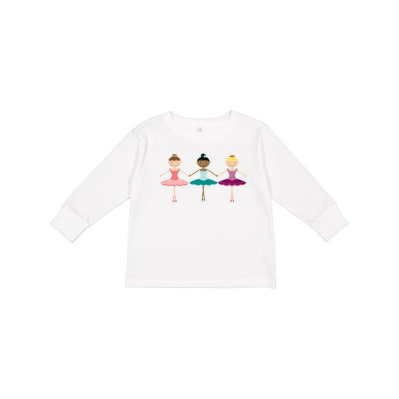 Inktastic Little Ballerina Trio Girls Long Sleeve Toddler T-Shirt