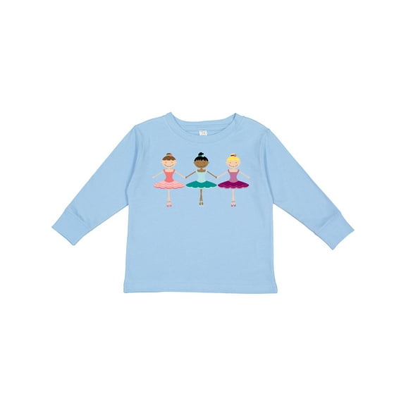 Inktastic Little Ballerina Trio Girls Long Sleeve Toddler T-Shirt