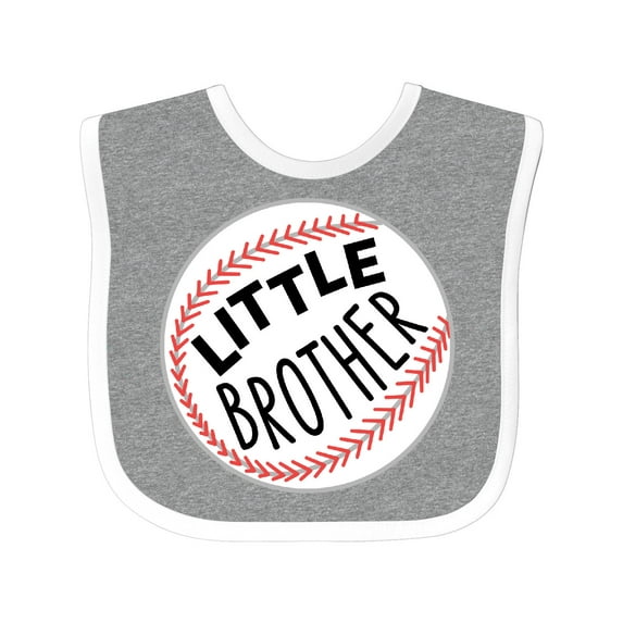 Inktastic Little Brother- Baseball Boys Baby Bib