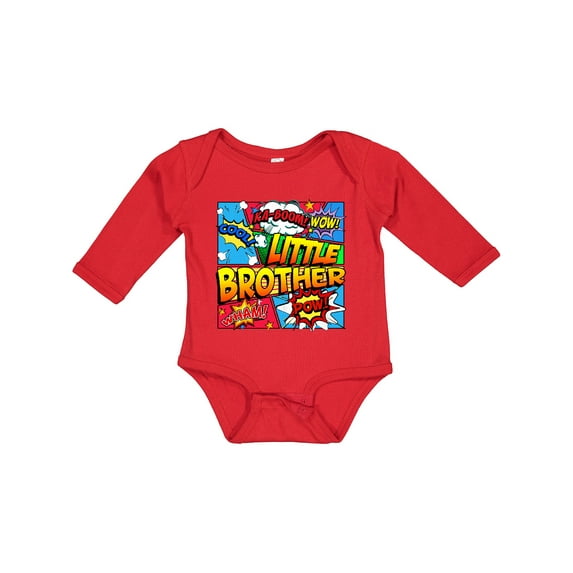 Inktastic Little Brother Comic Book Boys Long Sleeve Baby Bodysuit