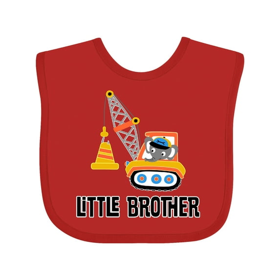 Inktastic Little Brother Construction Truck Boys Boys Baby Bib