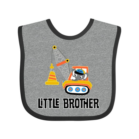 Inktastic Little Brother Construction Truck Boys Boys Baby Bib