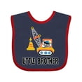 thumbnail image 1 of Inktastic Little Brother Construction Truck Boys Boys Baby Bib, 1 of 4