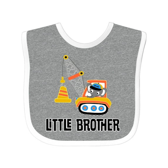 Inktastic Little Brother Construction Truck Boys Boys Baby Bib