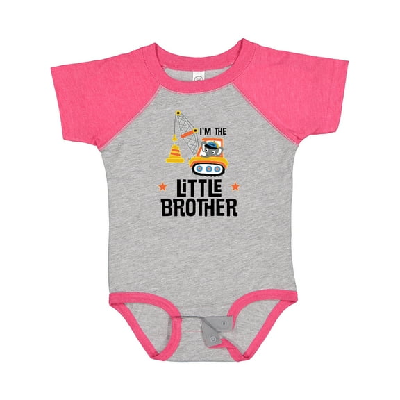 Inktastic Little Brother Construction Truck Boys Boys Baby Bodysuit