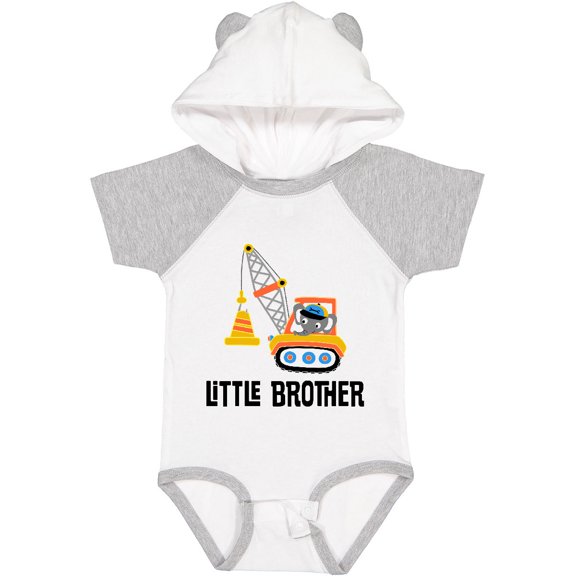 Inktastic Little Brother Construction Truck Boys Boys Baby Bodysuit