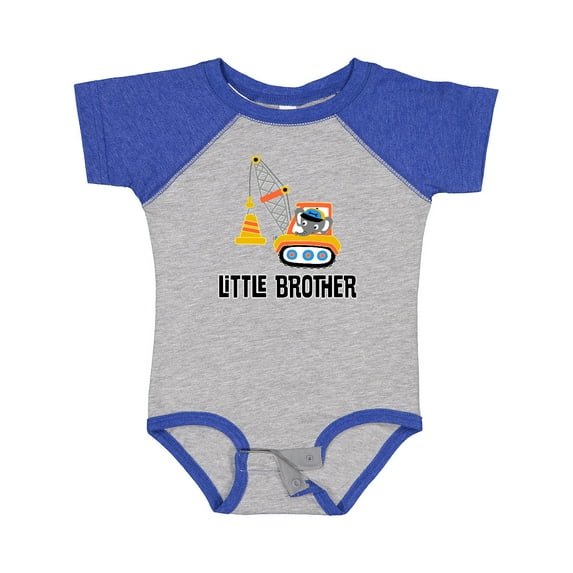 Inktastic Little Brother Construction Truck Boys Boys Baby Bodysuit