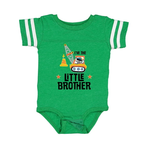 Inktastic Little Brother Construction Truck Boys Boys Baby Bodysuit
