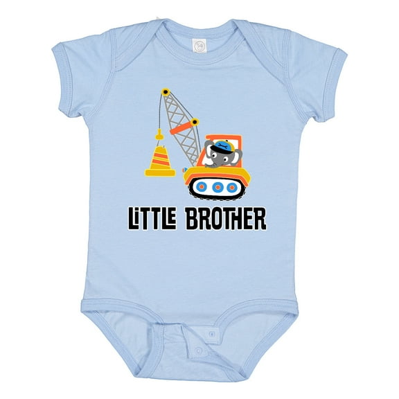 Inktastic Little Brother Construction Truck Boys Boys Baby Bodysuit