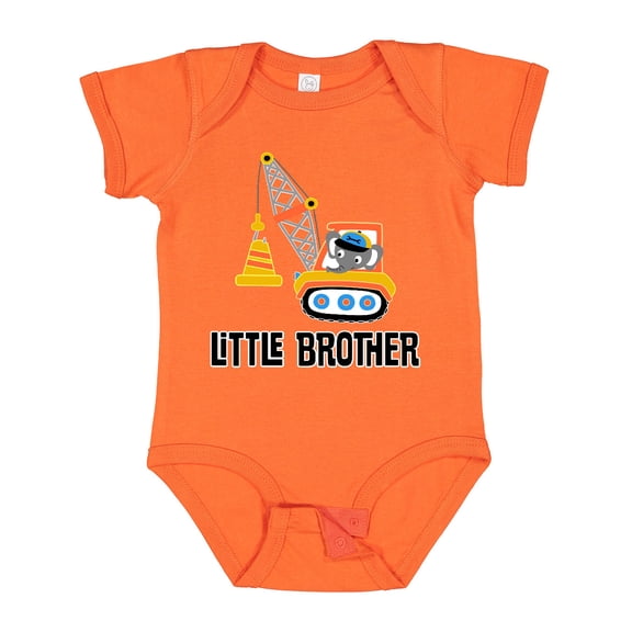 Inktastic Little Brother Construction Truck Boys Boys Baby Bodysuit