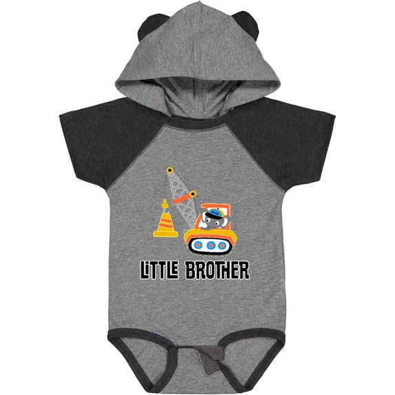 Inktastic Little Brother Construction Truck Boys Boys Baby Bodysuit