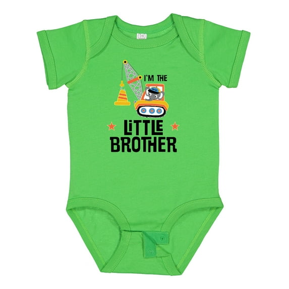 Inktastic Little Brother Construction Truck Boys Boys Baby Bodysuit