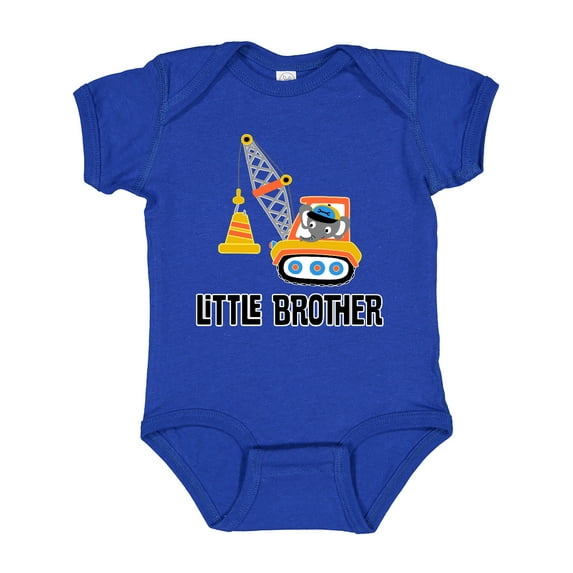Inktastic Little Brother Construction Truck Boys Boys Baby Bodysuit