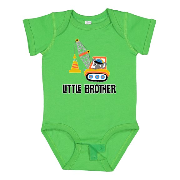 Inktastic Little Brother Construction Truck Boys Boys Baby Bodysuit