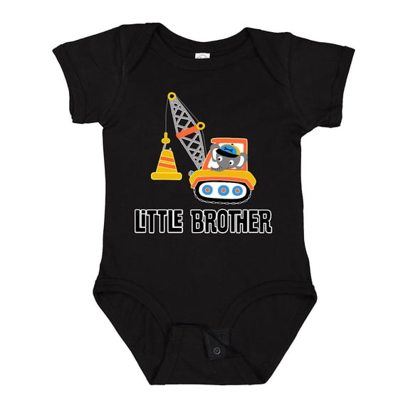 Inktastic Little Brother Construction Truck Boys Boys Baby Bodysuit