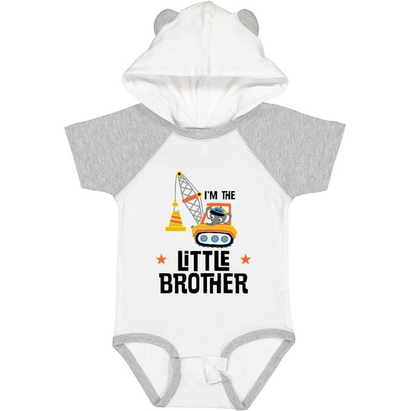 Inktastic Little Brother Construction Truck Boys Boys Baby Bodysuit