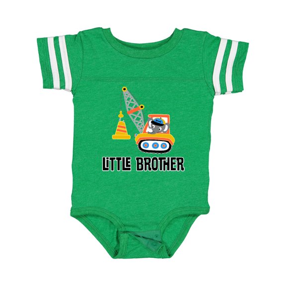 Inktastic Little Brother Construction Truck Boys Boys Baby Bodysuit