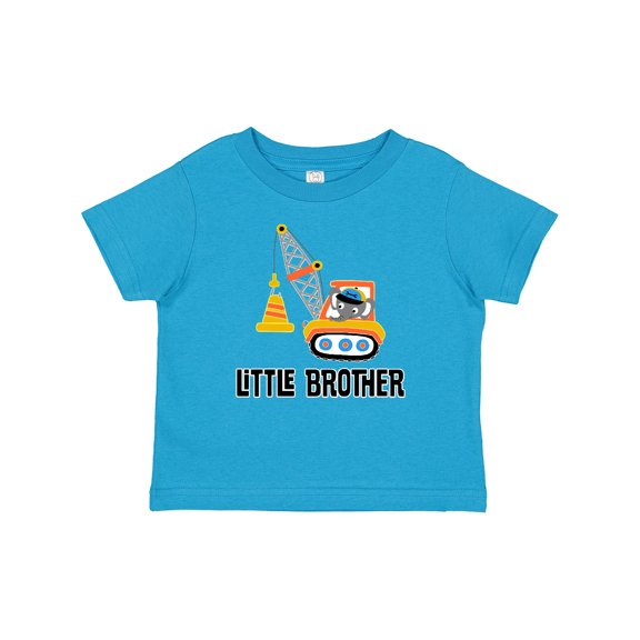 Inktastic Little Brother Construction Truck Boys Boys Baby T-Shirt