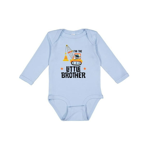 Inktastic Little Brother Construction Truck Boys Boys Long Sleeve Baby Bodysuit