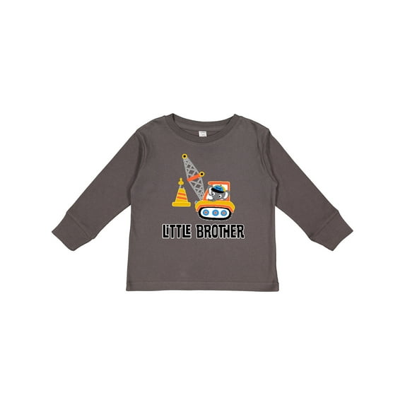 Inktastic Little Brother Construction Truck Boys Boys Long Sleeve Toddler T-Shirt