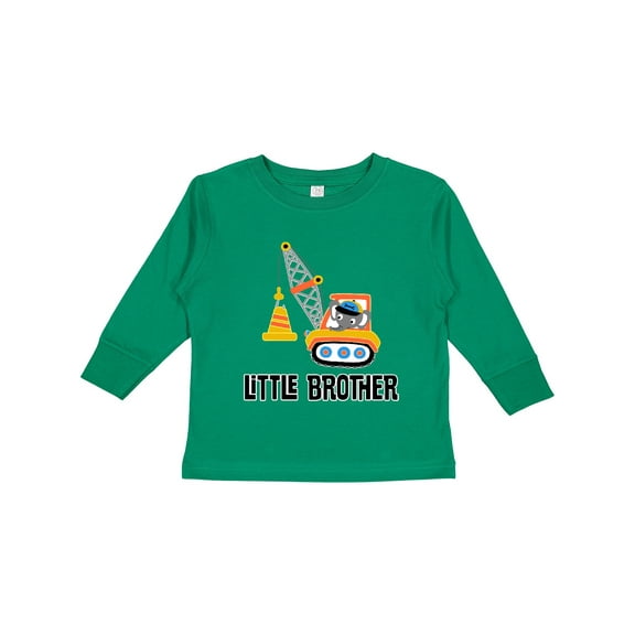 Inktastic Little Brother Construction Truck Boys Boys Long Sleeve Toddler T-Shirt
