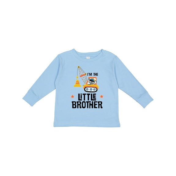Inktastic Little Brother Construction Truck Boys Boys Long Sleeve Toddler T-Shirt