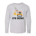thumbnail image 1 of Inktastic Little Brother Construction Truck Boys Long Sleeve Youth T-Shirt, 1 of 5