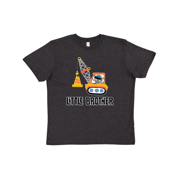Inktastic Little Brother Construction Truck Boys Youth T-Shirt