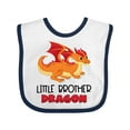 thumbnail image 1 of Inktastic Little Brother Cute Red and Orange Dragon Boys Baby Bib, 1 of 4