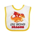 thumbnail image 1 of Inktastic Little Brother Cute Red and Orange Dragon Boys Baby Bib, 1 of 4