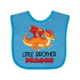 thumbnail image 1 of Inktastic Little Brother Cute Red and Orange Dragon Boys Baby Bib, 1 of 4