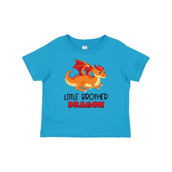 Inktastic Little Brother Cute Red and Orange Dragon Boys Baby T-Shirt